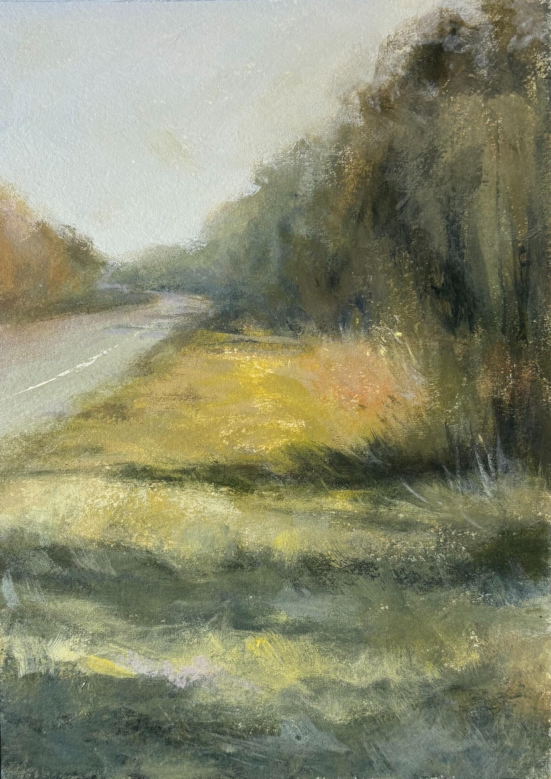 North Florida Shoulder An acrylic painting of an North Florida road by artist and painter Libby Browne.